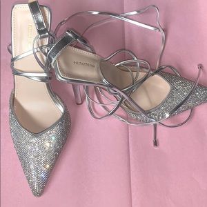 Wrap around crystal heels